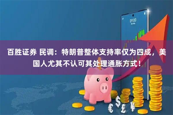 百胜证券 民调：特朗普整体支持率仅为四成，美国人尤其不认可其处理通胀方式！